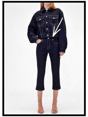 Gap x Victoria Beckham Slim Capri Denim Jeans Dark Blue Wash 28 6 Like New
